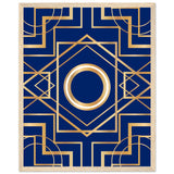 Art Deco Elegance - Blue & Gold Geometric Framed Print - 40x50 cm 16x20″ Wood frame - Wooden Framed Posters