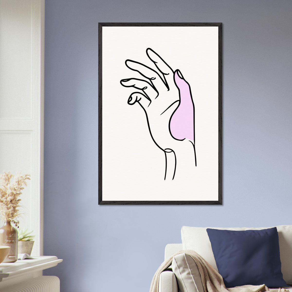 Gentle Expression - Hand Illustration in Premium Frame - 60x90 cm 24x36″ Black frame - Wooden Framed Posters