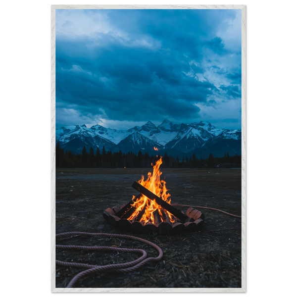 Gift Warmth – Campfire Glow Wooden Poster - - Wooden Framed Posters