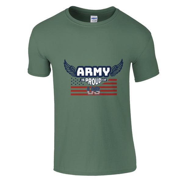 Proudly American - Army Tribute Tee - Military Green - T-Shirts