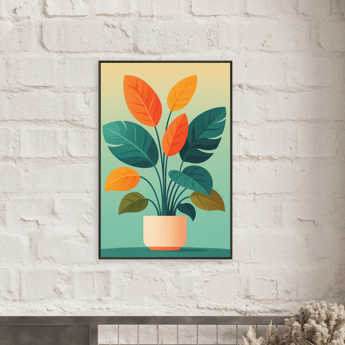 Gift Botanical Calm – Metal Framed Poster for Plant Lovers - - Metal Framed Posters