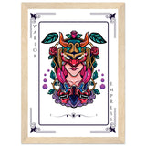 Artistry Unleashed - Warrior, Sacred Bull, and Tiger Spirit - A4 21x29.7 cm 8x12″ Wood frame Warior Empress - Wooden Framed Posters