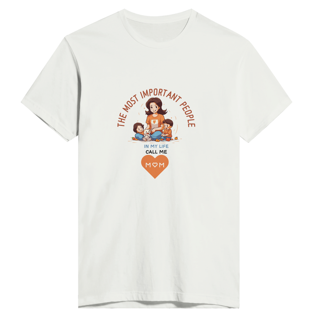 Love's Embrace - The Most Important People Call Me MOM Tee - White - Print Material