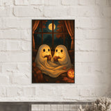 Gift Cozy Halloween – Cozy Ghosts Metal Framed Poster - - Metal Framed Posters