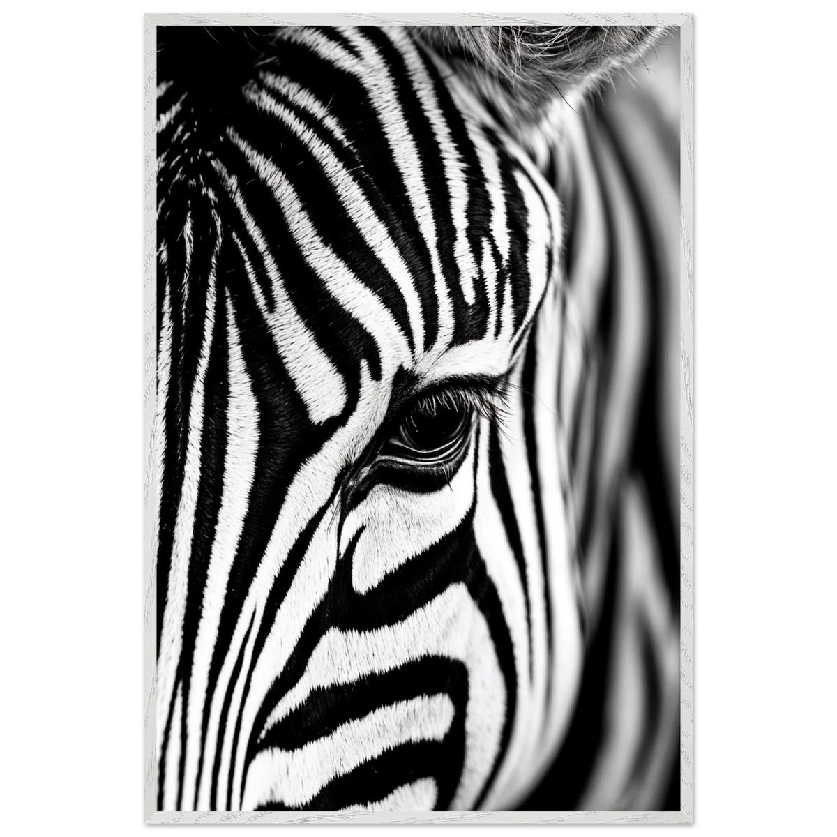 Monochrome Elegance – Zebra Wooden Poster Gift - - Wooden Framed Posters