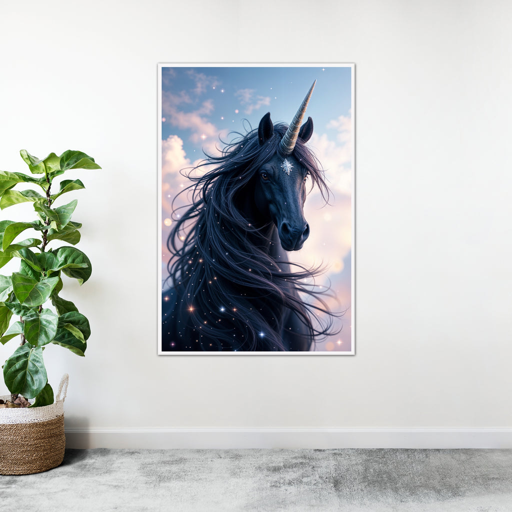 Celestial Beauty - The Black Unicorn - - Framed Posters