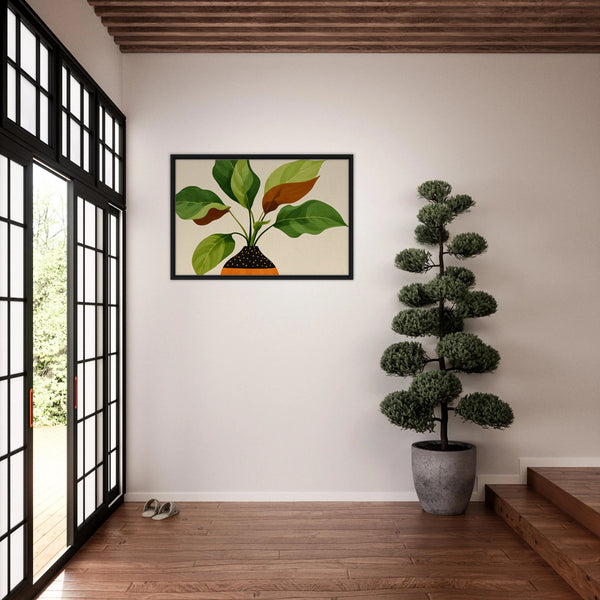 Gift a Leafy Memory – Framed Canvas Wall Art - Black frame - Canvas