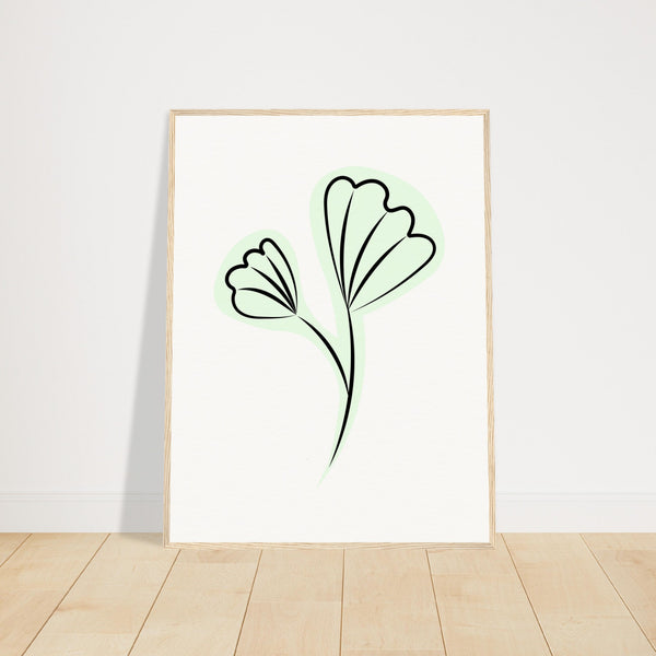 Elegant Floral Essence - Wooden Framed Art - 60x80 cm 24x32″ Wood frame - Wooden Framed Posters