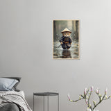 Samurai Kitty - Zen Warrior Framed Art - 40x60 cm 16x24″ Wood frame - Wooden Framed Posters