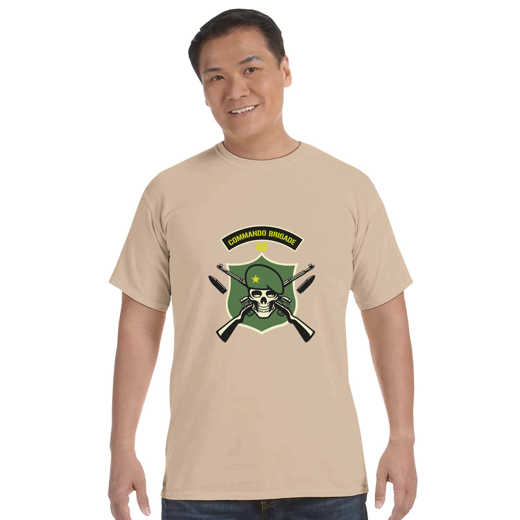 Commando Brigade - Bold and Fearless - Khaki - Crewneck T-shirts