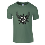 Celestial Harmony - Star and Laurel Design - Military Green - T-shirts