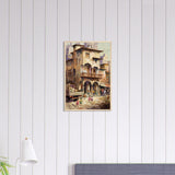 Urban Tapestry - Architectural Watercolor Print - Wood frame 40x60 cm 16x24″ - Wooden Framed Posters