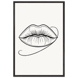 Natural Beauty - Framed Lips Artwork on Matte Paper - - Wooden Framed Posters