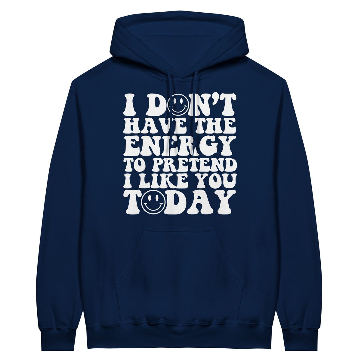 Authentic Expression Unleashed - I Don't Have the Energy - Navy - Hoodies