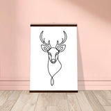 Graceful Lines - Deer Design for Contemporary Spaces - 50x70 cm 20x28″ Dark wood wall hanger - Posters With Hanger