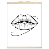 Lips of Expression - Minimalist Art on Premium Poster - 45x60 cm 18x24″ Natural wood wall hanger - Posters With Hanger