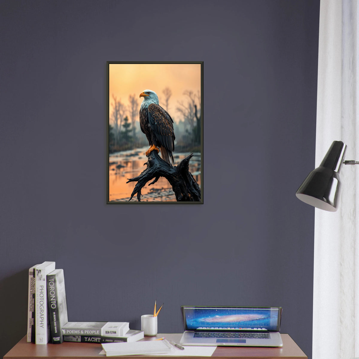 Eagle's Dawn - A Symbol of Strength and Serenity - 40x60 cm 16x24″ - Metal Framed Posters