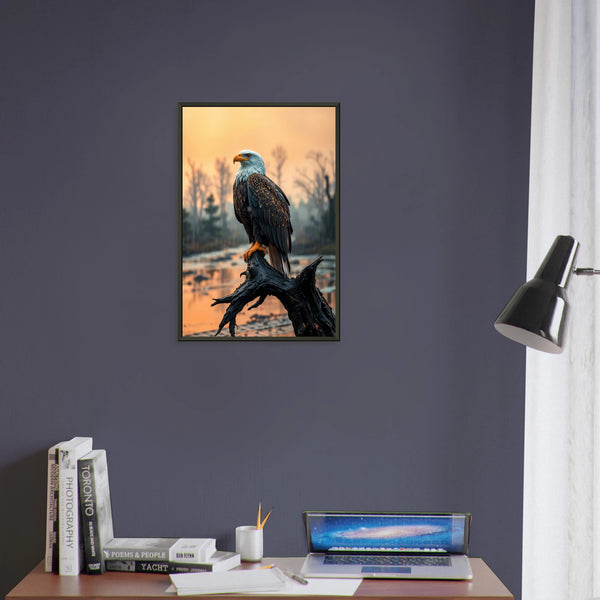 Eagle's Dawn - A Symbol of Strength and Serenity - 40x60 cm 16x24″ - Metal Framed Posters
