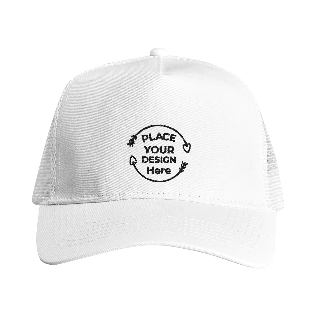 Classic Customizable Trucker Style with Modern Comfort - White And White - Snapback Trucker