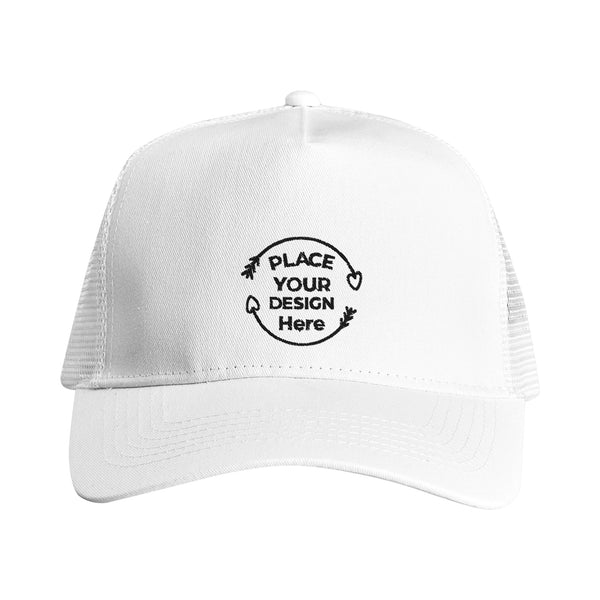 Classic Customizable Trucker Style with Modern Comfort - White And White - Snapback Trucker