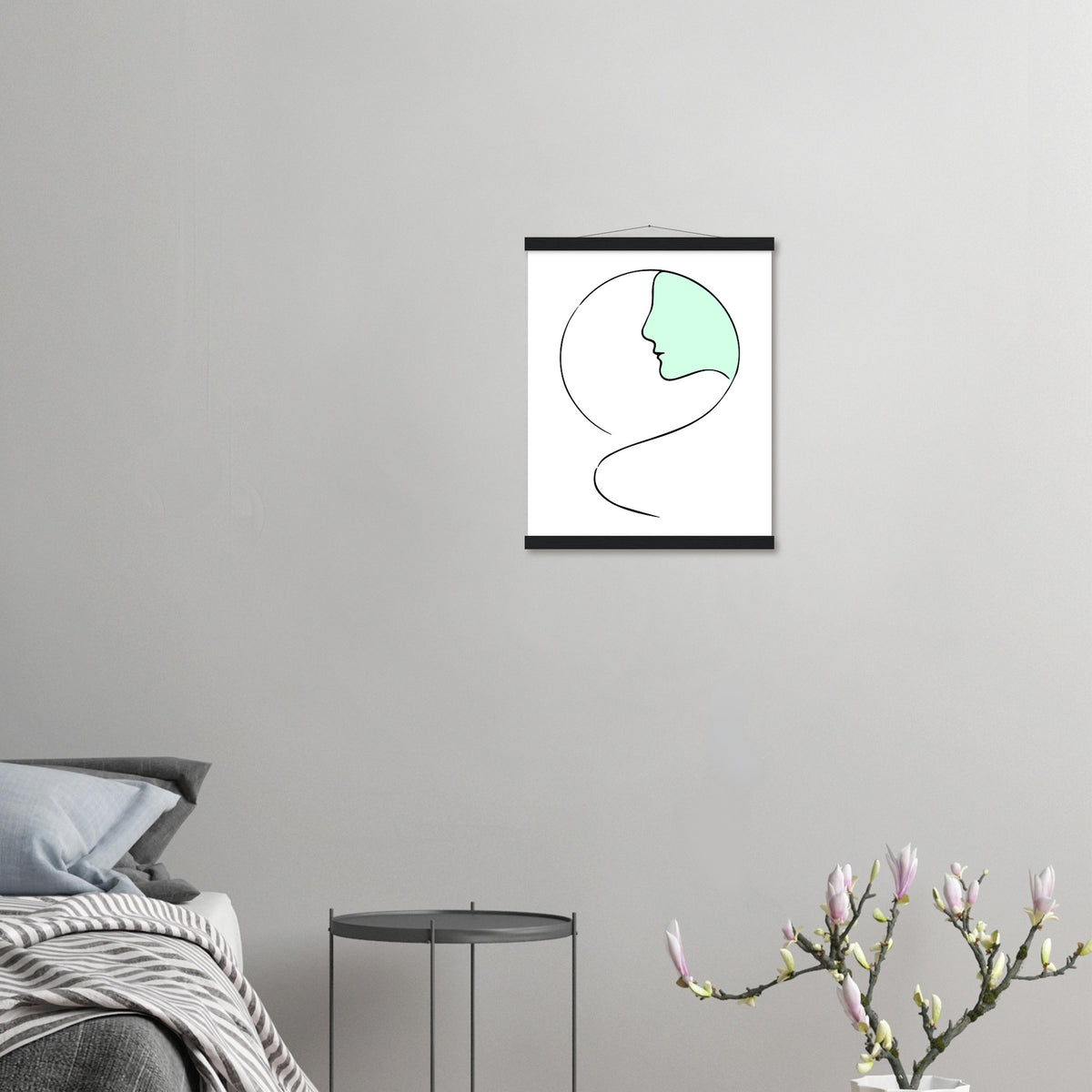 Serenity in Simplicity - Minimalist Face Art Poster - - Posters With Hanger