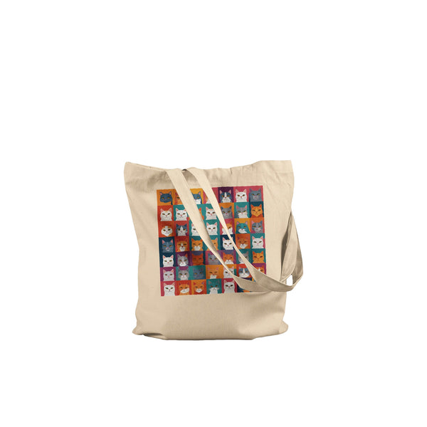 Cat Mosaic Eco Tote - Colorful Companions - - Tote Bags