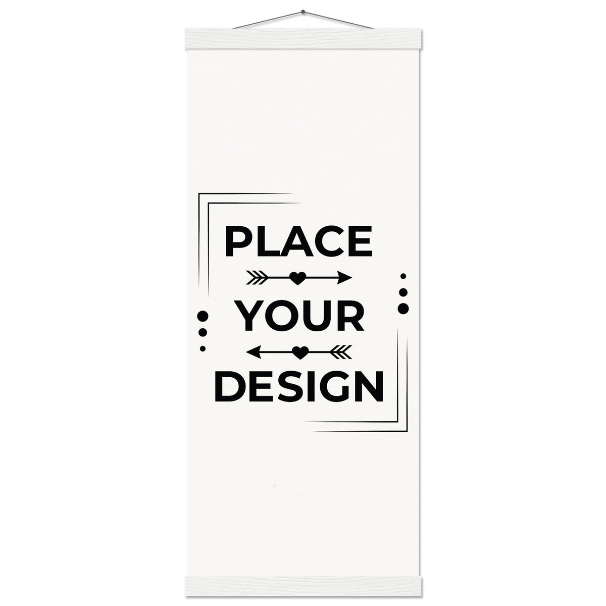 Elevate Your Space - Customizable Premium Matte Paper Poster with Hanger - 25x60 cm 10x24″ White wall hanger - Wooden Framed Posters