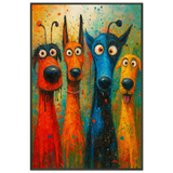 Happy Pups Framed Poster – Perfect Gift for Dog Fans - - Metal Framed Posters