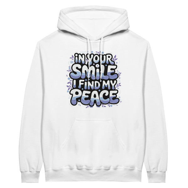 Hoodie Happiness - Smile and Be Peaceful - White - Hoodies