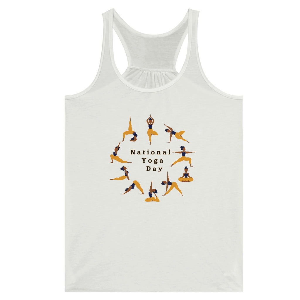 Mindful Movement - Yoga Day Tank - White - Print Material