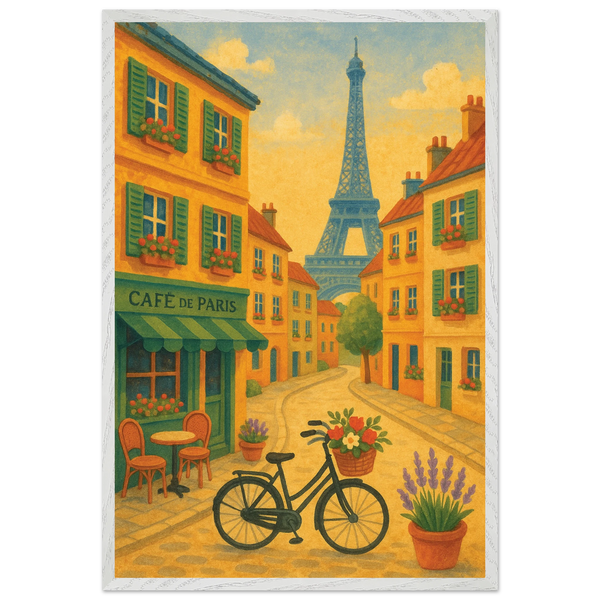 AI Masterpiece Paris Wooden Framed Poster – Romantic Gift - - Wooden Framed Posters