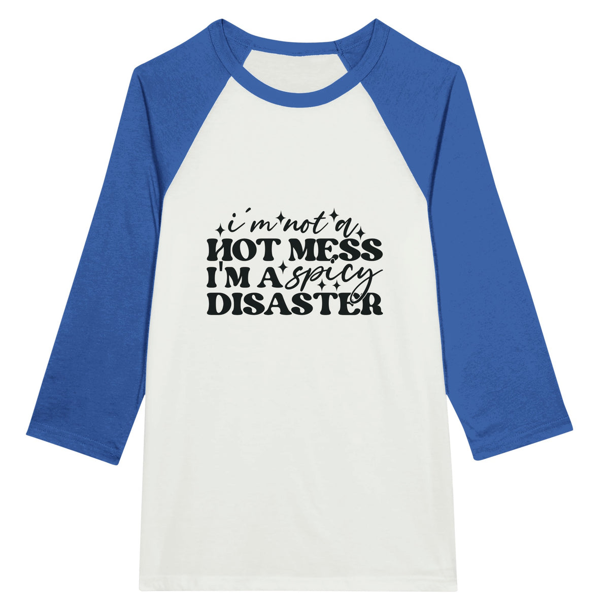 Spicy Disaster Unisex Raglan T-Shirt - White and True -