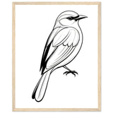 Serenity in Lines - Framed Bird Poster - 40x50 cm 16x20″ Wood frame - Framed Posters