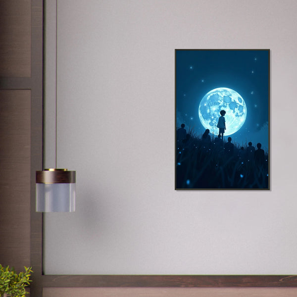 Dreamy Moonrise Poster – Gift for Stargazers - Default Title - Metal Framed Posters