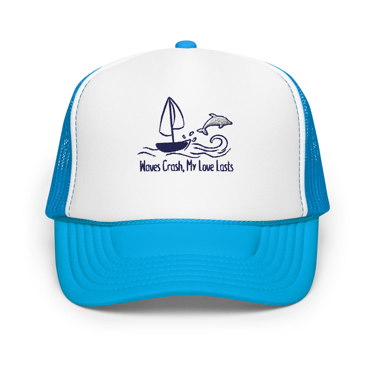 Eternal Voyage - Nautical Love Foam Trucker Hat - Blue White Blue - Hats