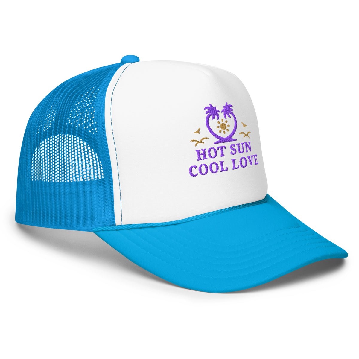 Hot Sun, Cool Love - Tropical Love Foam Trucker Hat - - Hats