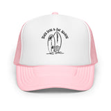 Surf's Companion - Dual Surfboard Foam Trucker Hat - Light Pink White Light Pink - Hats