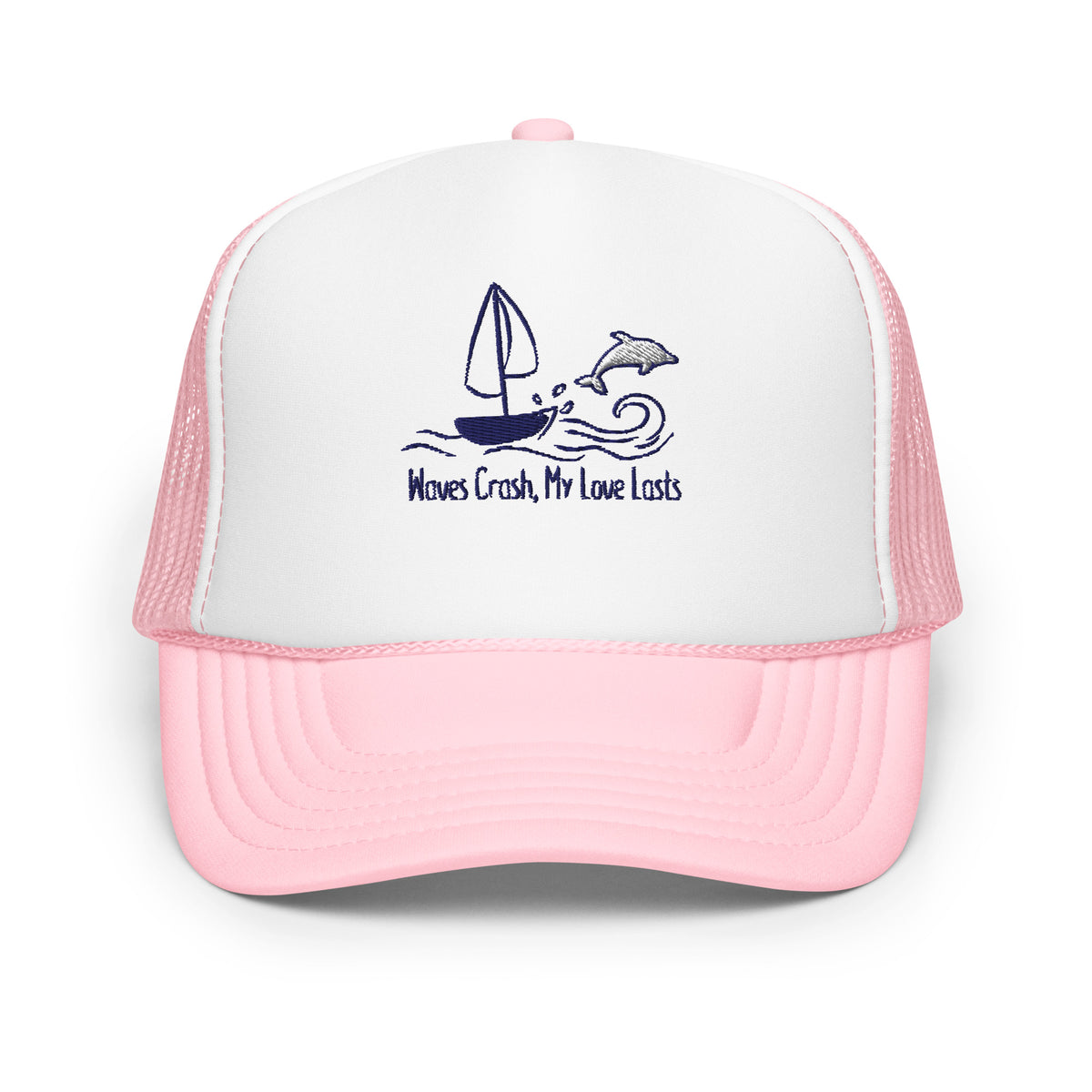 Eternal Voyage - Nautical Love Foam Trucker Hat - Light Pink White Light Pink - Hats