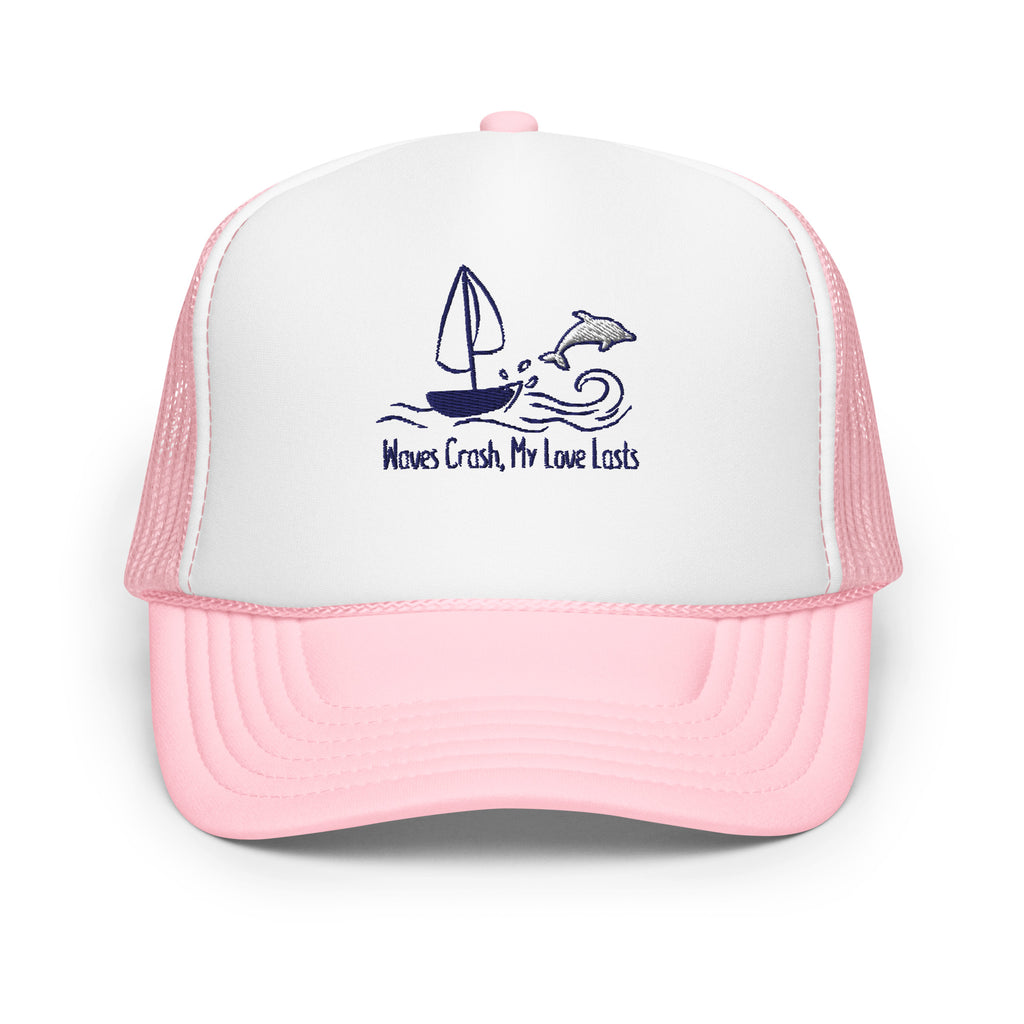 Eternal Voyage - Nautical Love Foam Trucker Hat - Light Pink White Light Pink - Hats