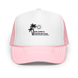 Eternal Sunshine - Classic Sun Design Foam Trucker Hat - Light Pink White Light Pink - Hats