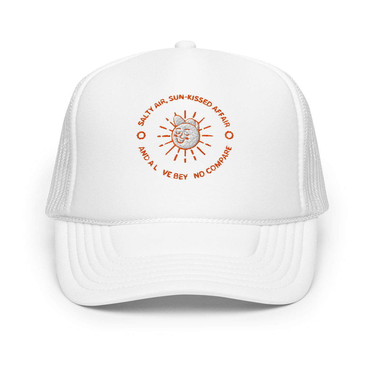 Beach Vibes - Salty Air & Sun-Kissed Love Cap - White - Hats