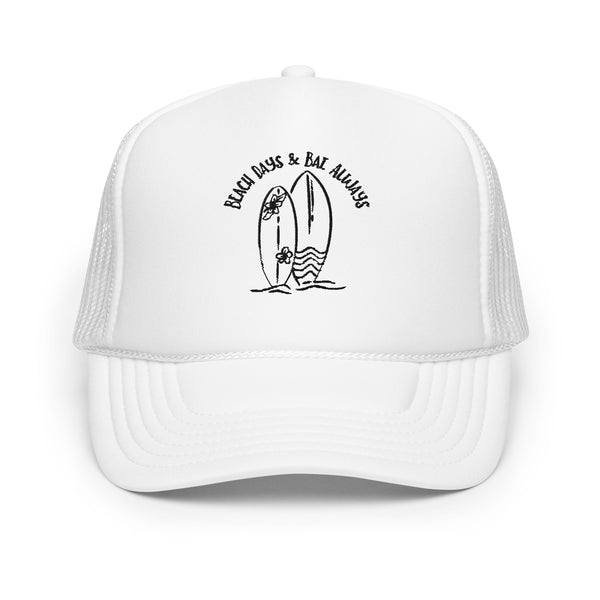 Surf's Companion - Dual Surfboard Foam Trucker Hat - White - Hats