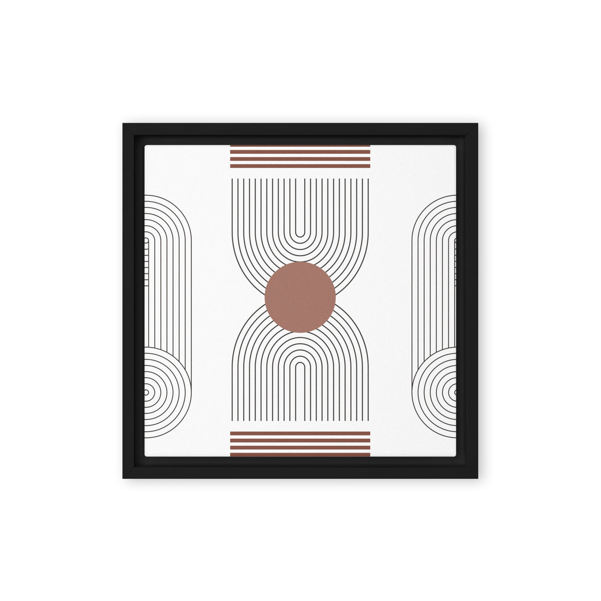 Timeless Tranquility - Pine Tree Line Drawing - Black 12″×12″ -