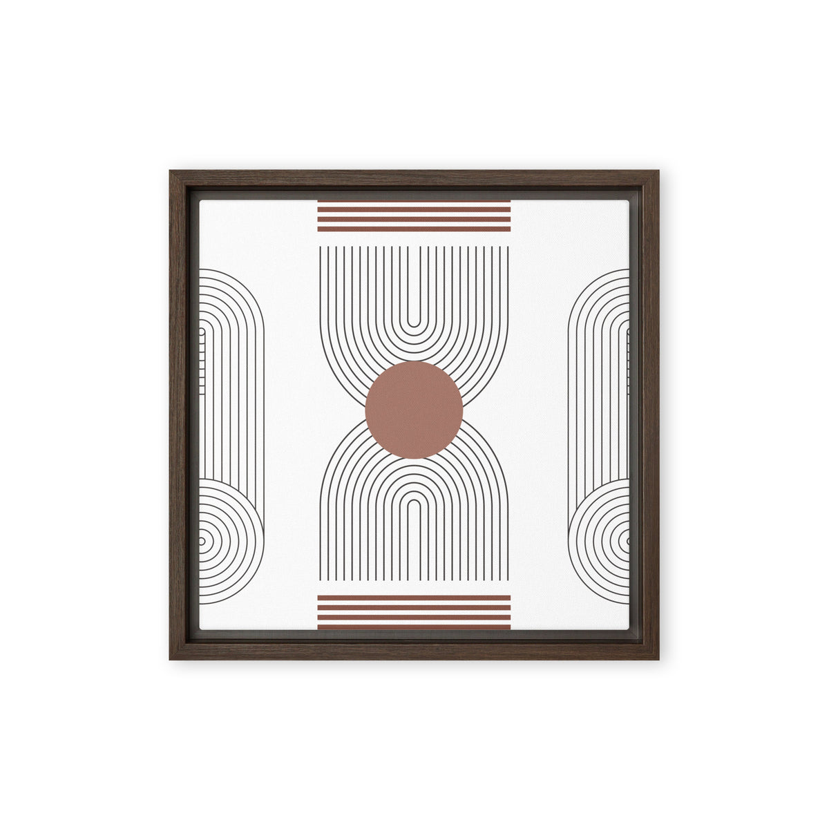 Timeless Tranquility - Pine Tree Line Drawing - Brown 12″×12″ -