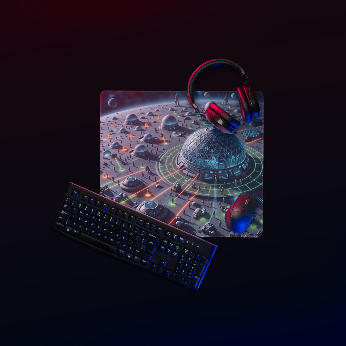 Galactic Grid - Neon Urban Elegance for Gamers - Default Title - Mouse Pads