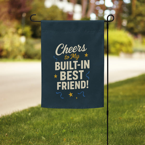 Cheers to My Bestie – Outdoor Gift Garden Flag - Default Title - Printed Flags