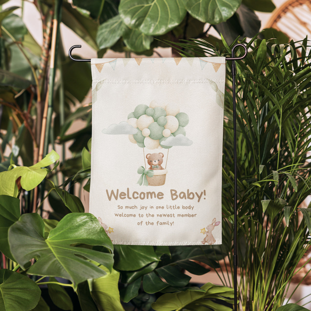Welcome Baby Garden Flag – Soft Neutrals, Big Joy - Default Title - Printed Flags