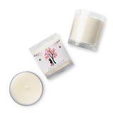 Romantic Whispers - Heart Leaves and Silhouette Candle - - Wax Candle