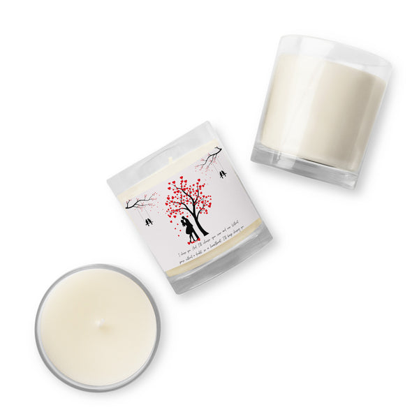 Romantic Whispers - Heart Leaves and Silhouette Candle - - Wax Candle
