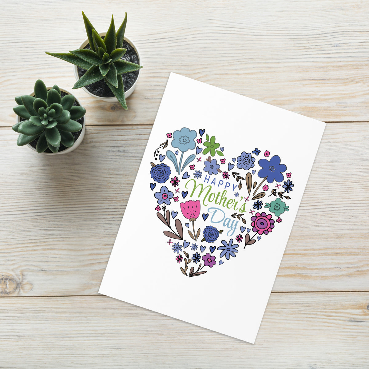 Heartfelt Wishes - Happy Mother's Day Greeting Card - 5.83″×8.27″ -